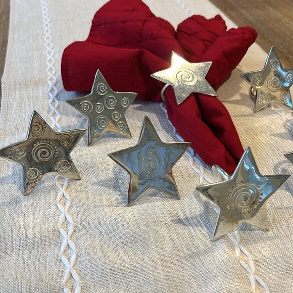 Silver plated star napkin rings. Set of 8. - Picture 3 of 4